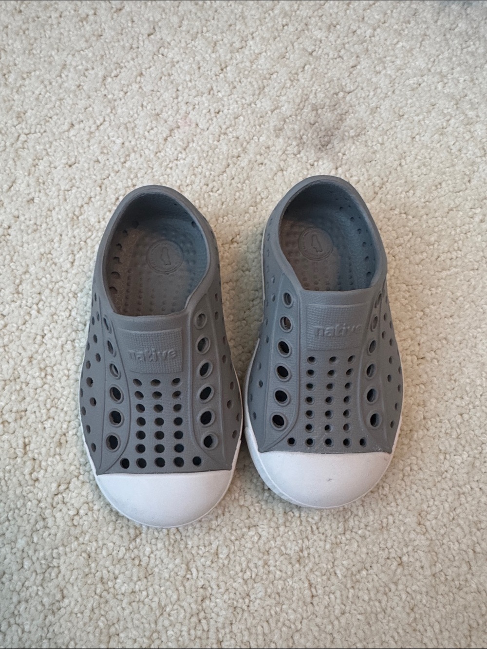 Native Kids Slip-On Water Shoes in Grey and White
